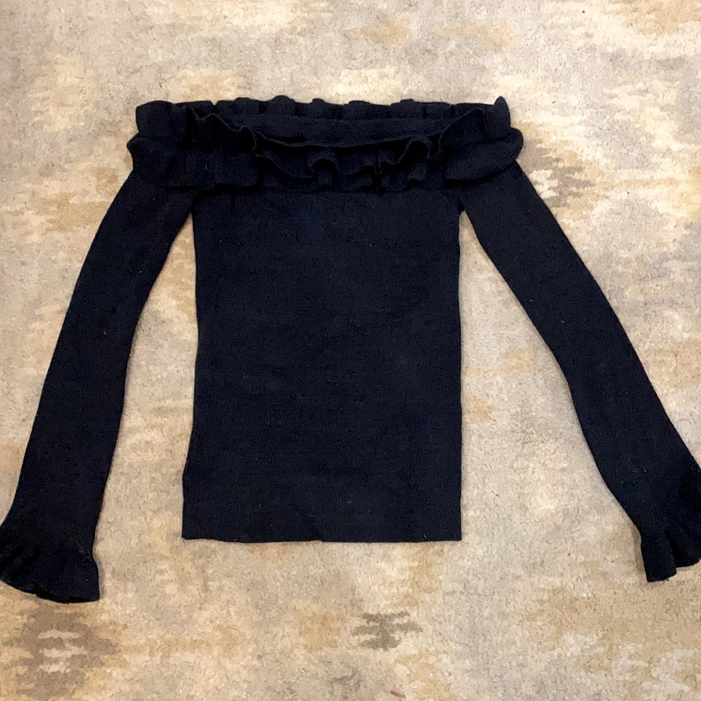 Navy blue off the shoulder sweater